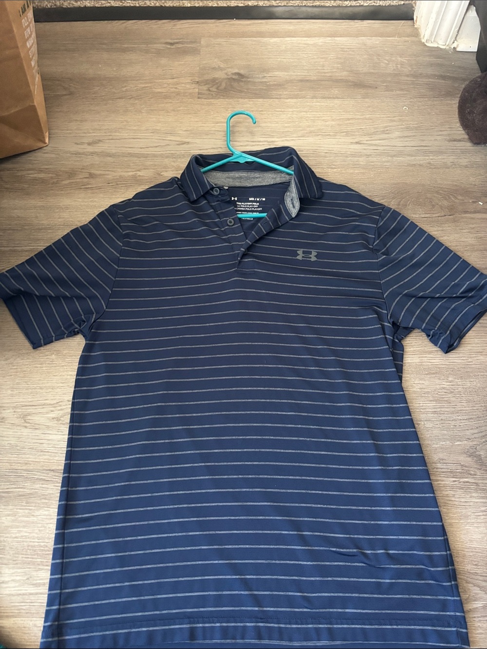 Under Armour Men's Navy Striped Performance Polo